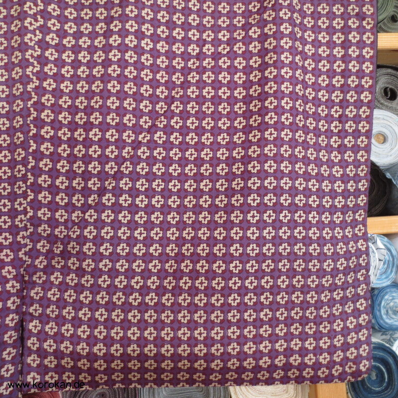 Seiden Honan homemade Kimono, lila mit kleinen Kreuzen