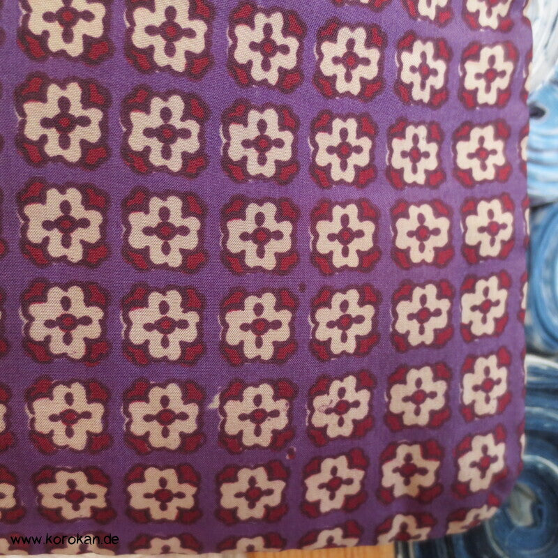 Seiden Honan homemade Kimono, lila mit kleinen Kreuzen
