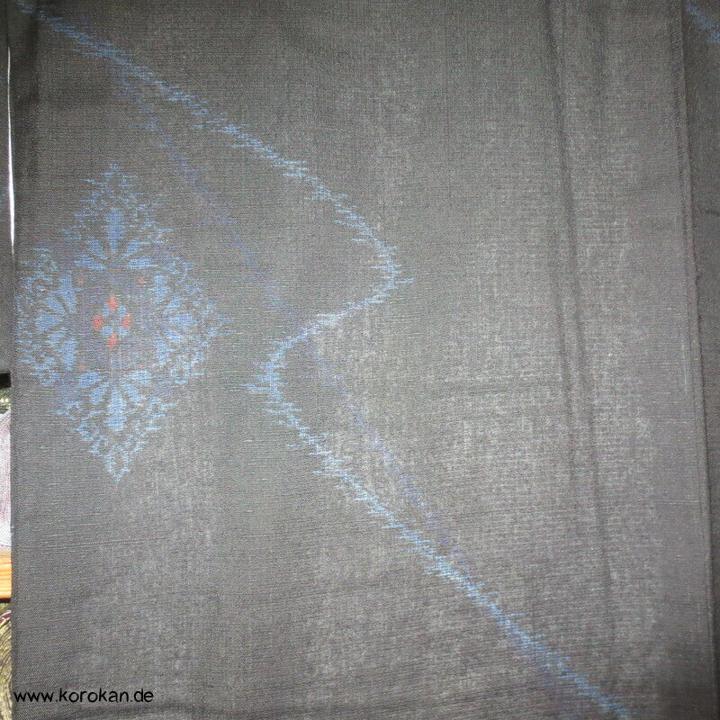 japanischer Wellen, Diamantrauten Kasuri Tsumugi Seiden Kimono