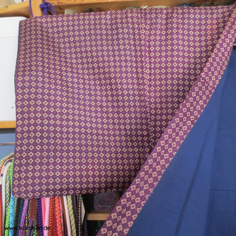 Seiden Honan homemade Kimono, lila mit kleinen Kreuzen