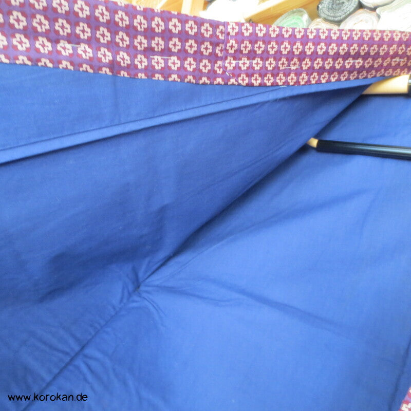 Seiden Honan homemade Kimono, lila mit kleinen Kreuzen