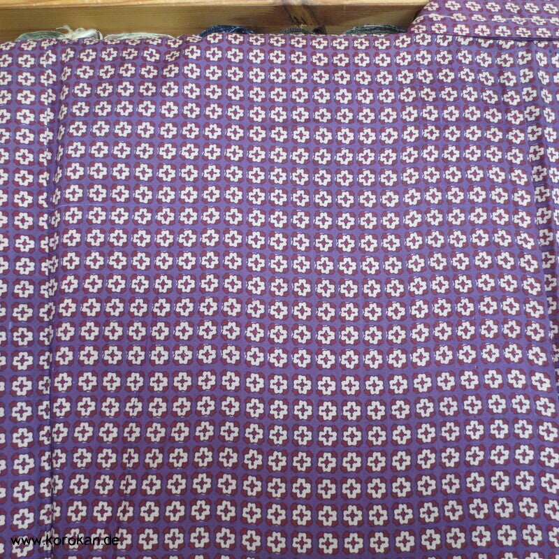 Seiden Honan homemade Kimono, lila mit kleinen Kreuzen