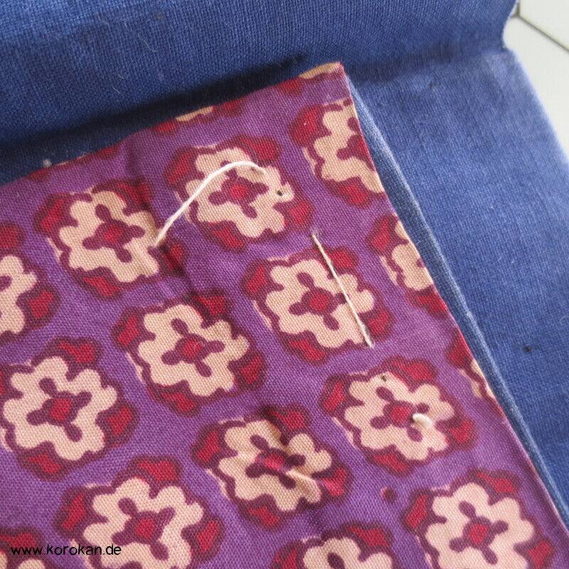 Seiden Honan homemade Kimono, lila mit kleinen Kreuzen