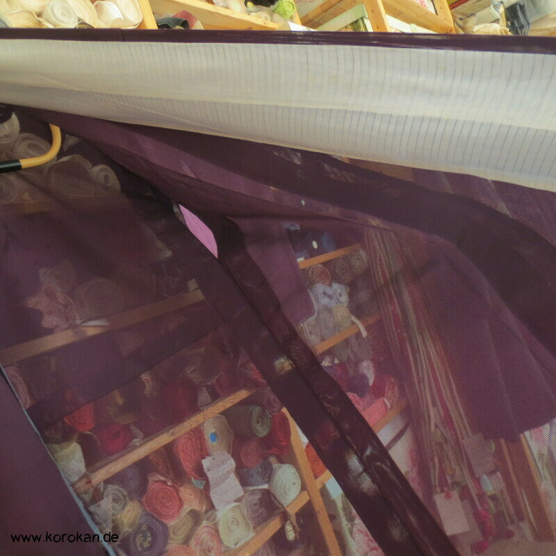 Reisgarben japanischer Hitoe Kimono, Sha Seide Drehergewebe