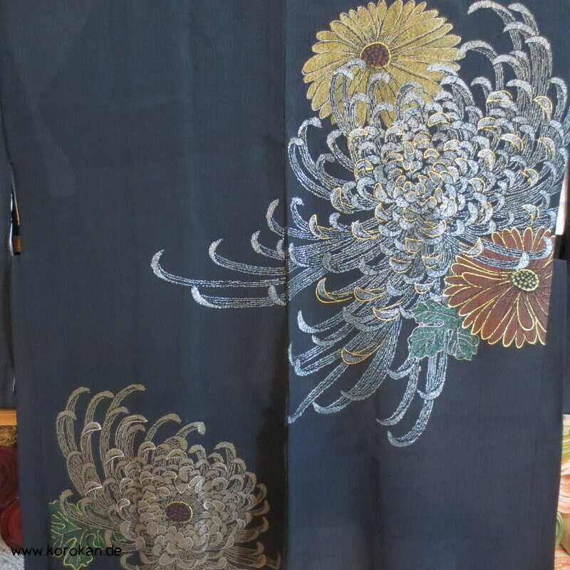 einzelne Urushi Blüten Haori (Abend - ) Jacke Seidenbrokat