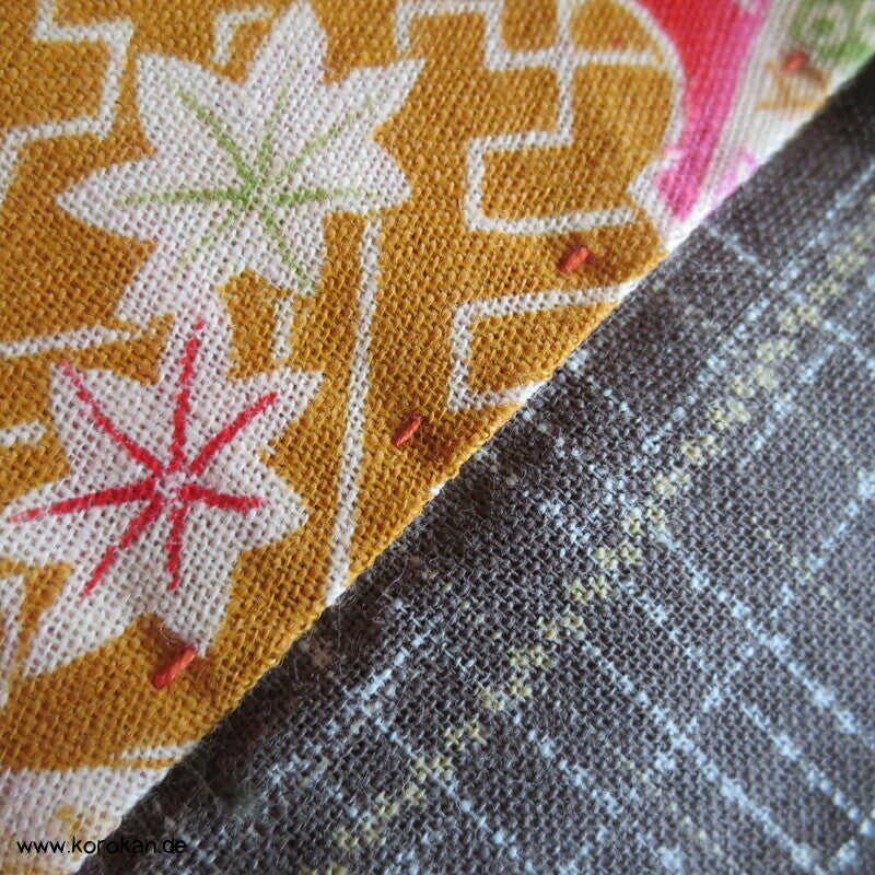 Art Deco Kreise über Karo Haori Kimono Jacke