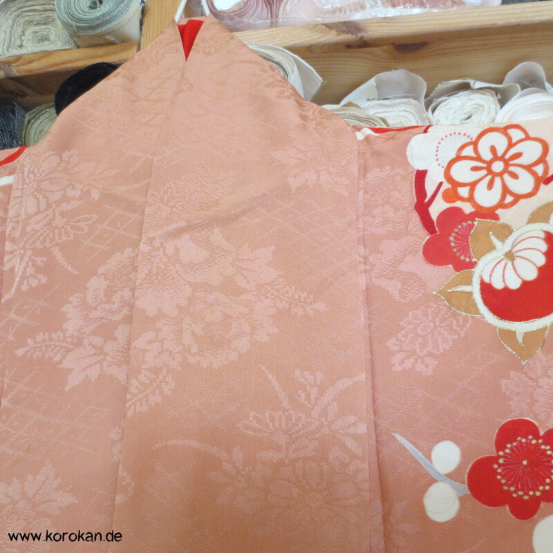 antiker Kusudama Blumenkugeln Homongi Seidendamast Kimono