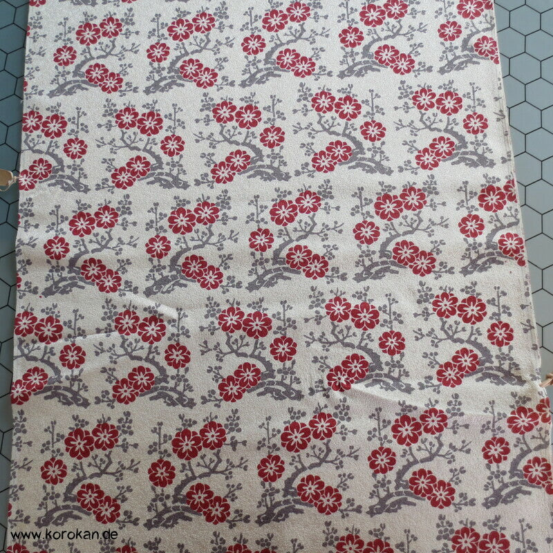 Umezweige Blockdruck Seidencrepe Tanmono