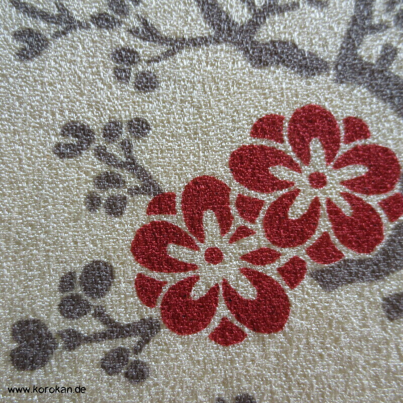 Umezweige Blockdruck Seidencrepe Tanmono