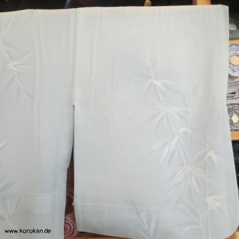 blasseisblauer Bambus Hitoe Kimono Rho Seide