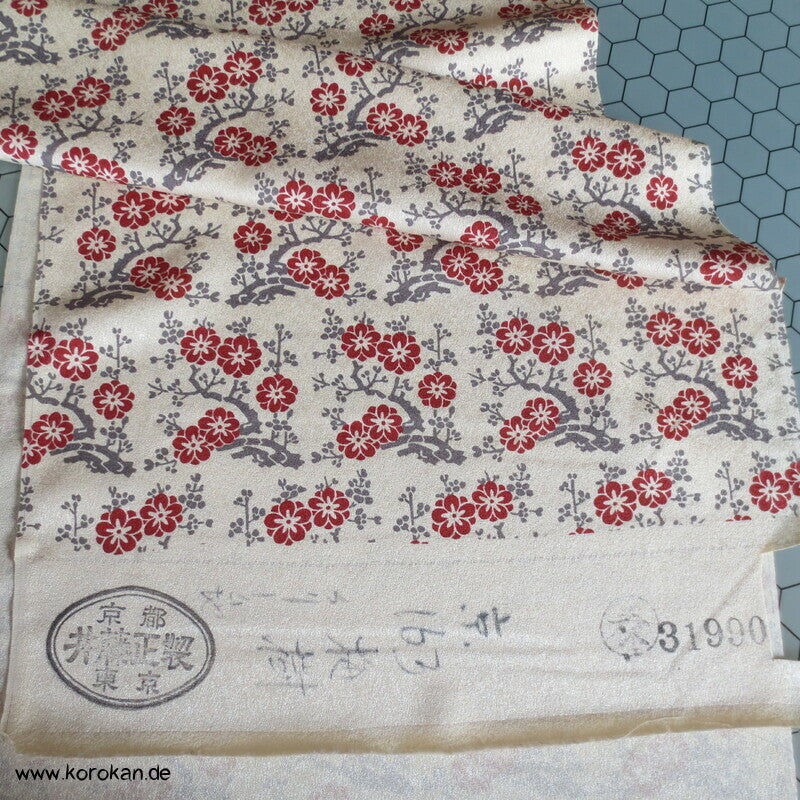 Umezweige Blockdruck Seidencrepe Tanmono