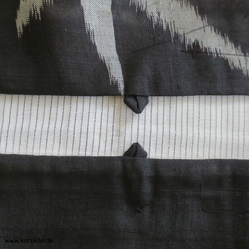 Bambus in Streifen Kasuri Tsumugi Seide Haori Jacke
