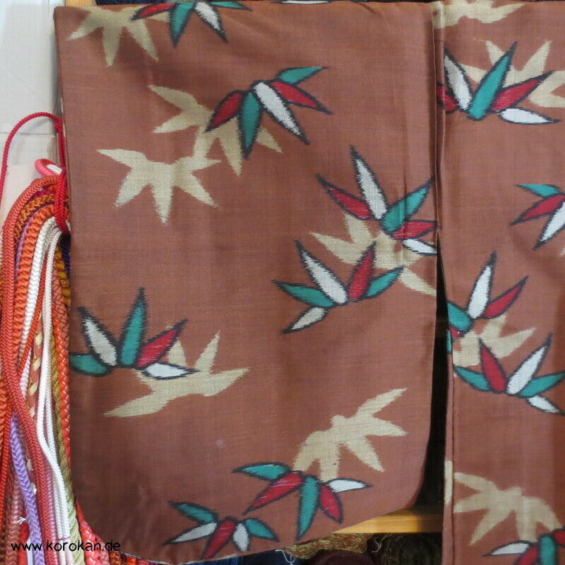 Bambus Meisen Seiden Haori Jacke, mit Himo