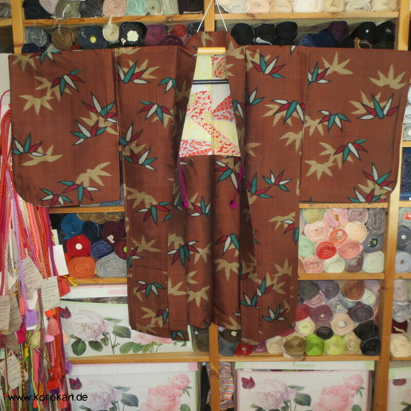 Bambus Meisen Seiden Haori Jacke, mit Himo
