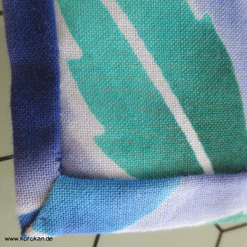 Japan Baumwoll Yukata Kimono blaue Blumen auf blau