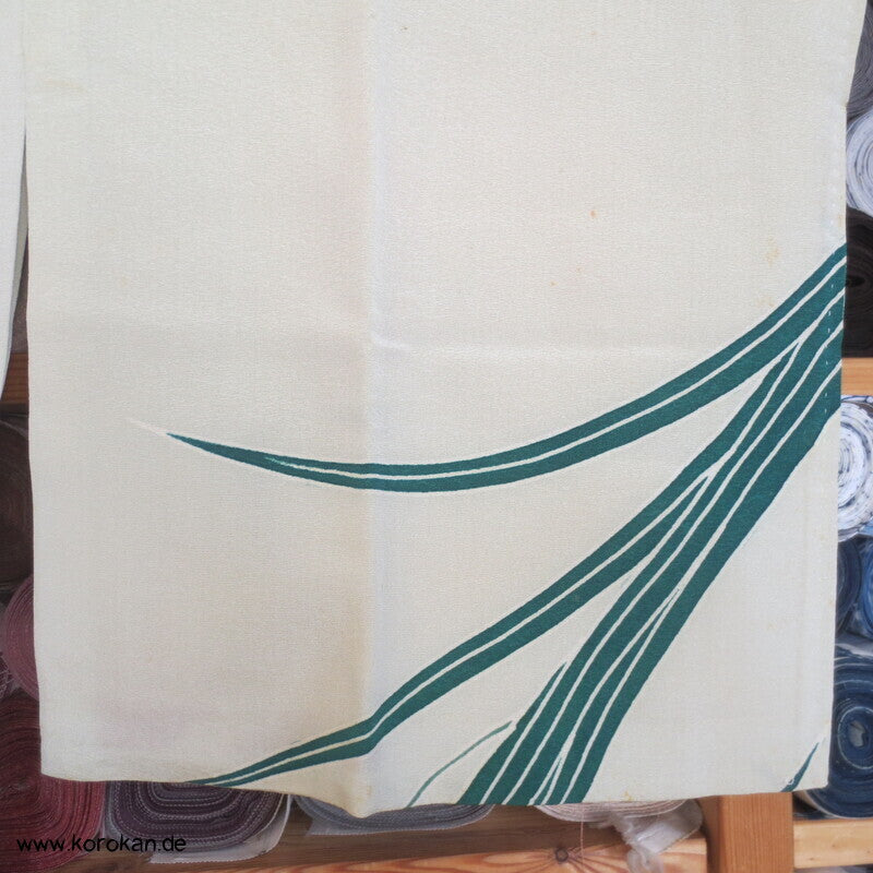 Seide Juban Unterkimono Iris auf kieselfarbenem Crepe