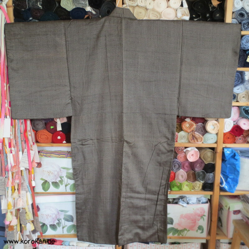 Tsumugi Hausmantel - Seide gepolsterter Komon Kimono