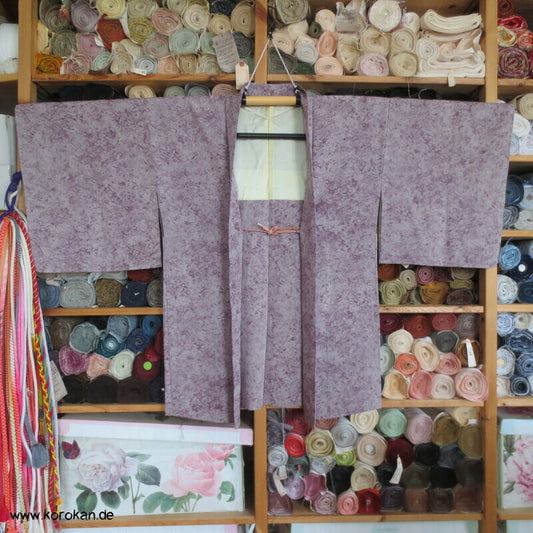 Haori Kimono Jacke marmorierter Seidencrepe