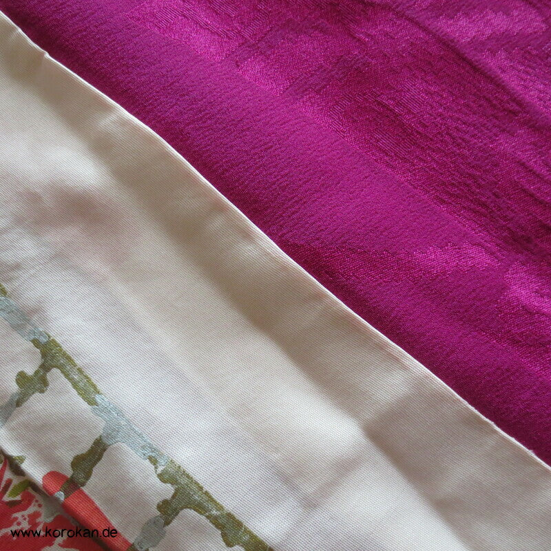 Urushi und Silber Seidenbrokat Ume Blüten antike Haori Kimono Jacke