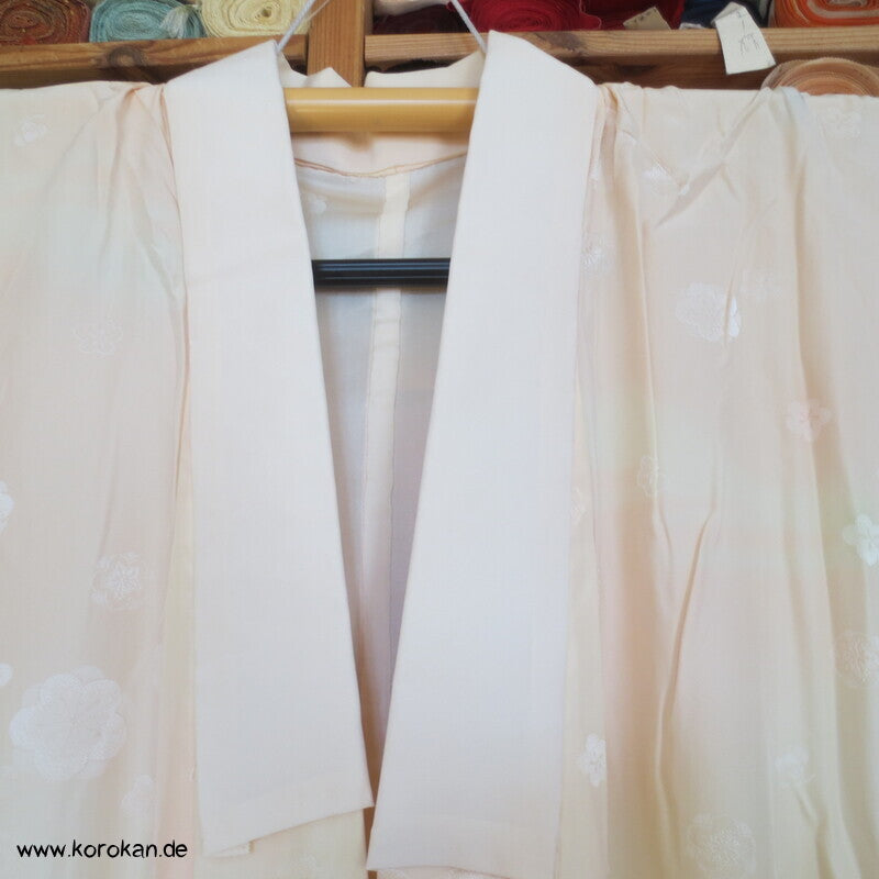 Ume Blüten Shibori Elemente Seidendamast Juban Unterkimono, wie neu