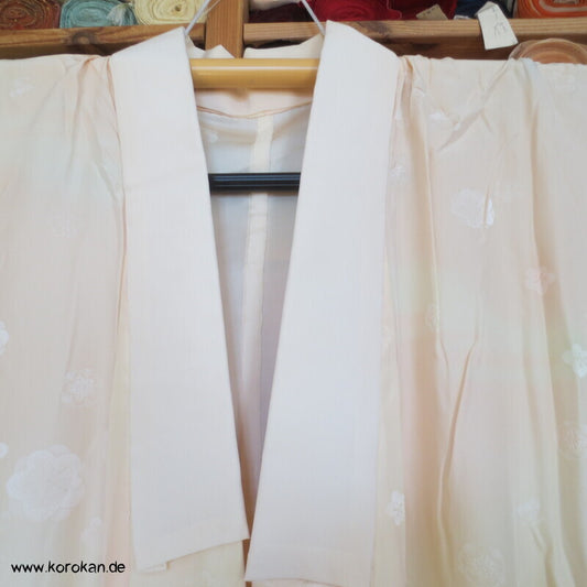 Ume Blüten Shibori Elemente Seidendamast Juban Unterkimono, wie neu