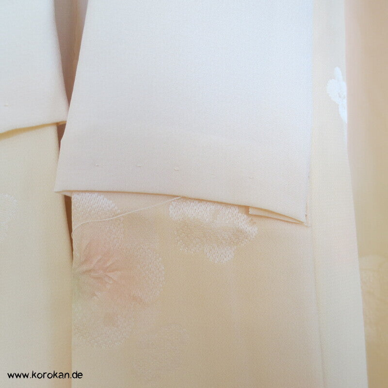 Ume Blüten Shibori Elemente Seidendamast Juban Unterkimono, wie neu