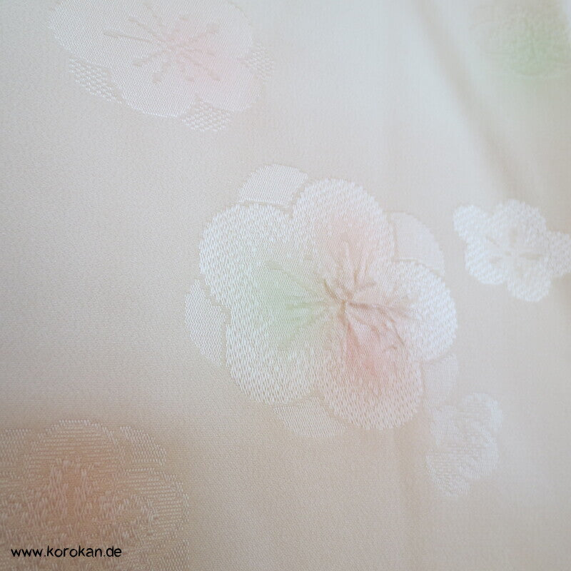 Ume Blüten Shibori Elemente Seidendamast Juban Unterkimono, wie neu