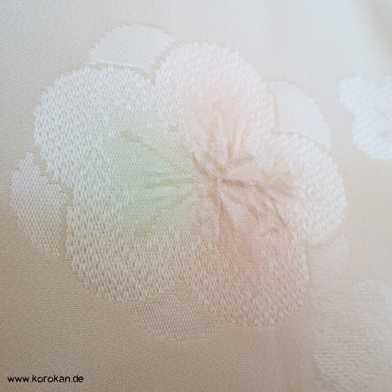 Ume Blüten Shibori Elemente Seidendamast Juban Unterkimono, wie neu