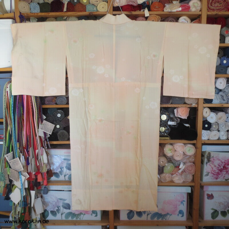 Ume Blüten Shibori Elemente Seidendamast Juban Unterkimono, wie neu