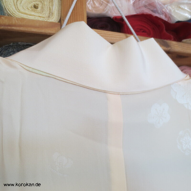 Ume Blüten Shibori Elemente Seidendamast Juban Unterkimono, wie neu