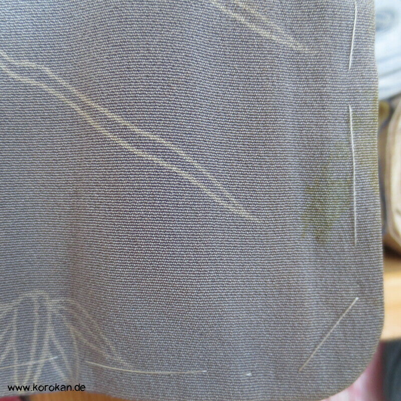gestickte Mandarinenten auf blaugrau Homongi Kimono