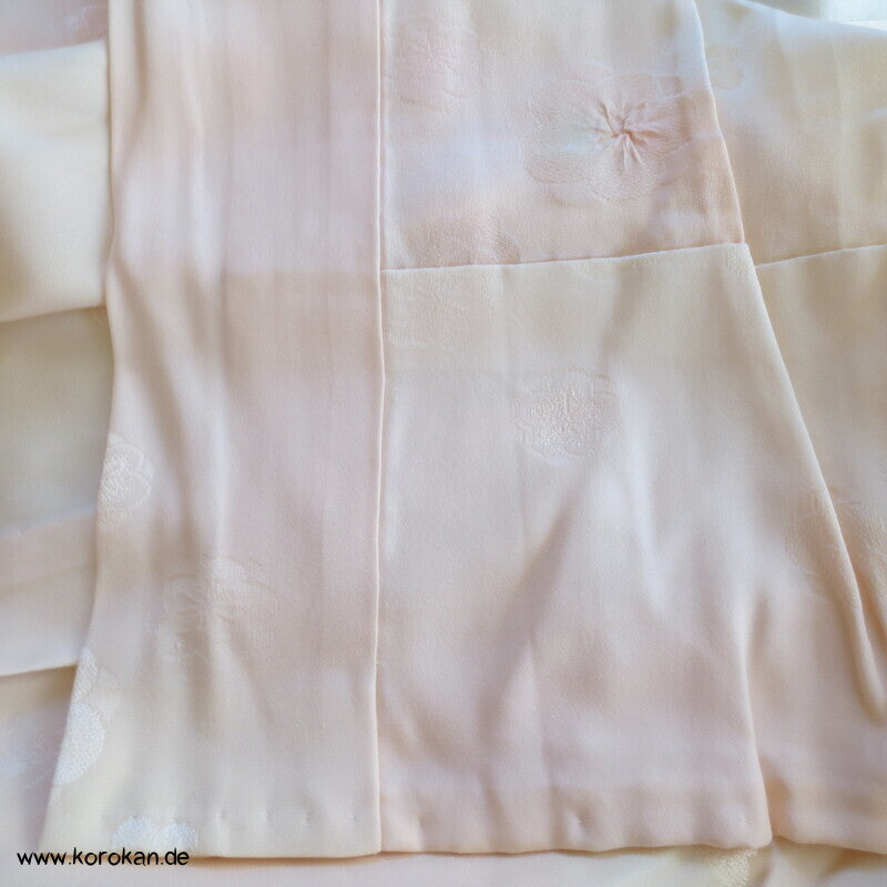 Ume Blüten Shibori Elemente Seidendamast Juban Unterkimono, wie neu