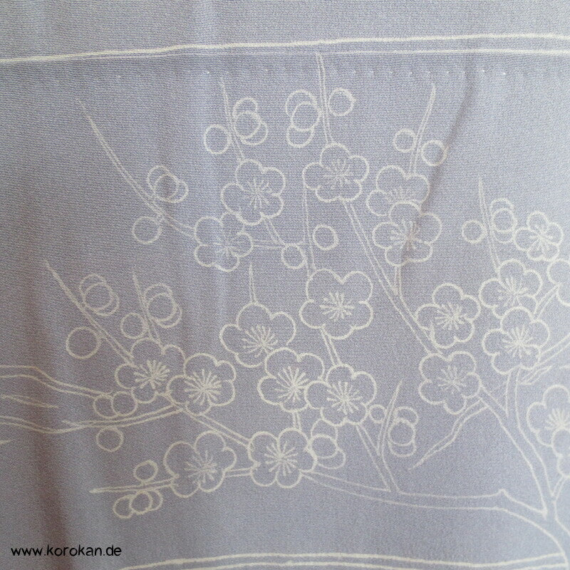 gestickte Mandarinenten auf blaugrau Homongi Kimono