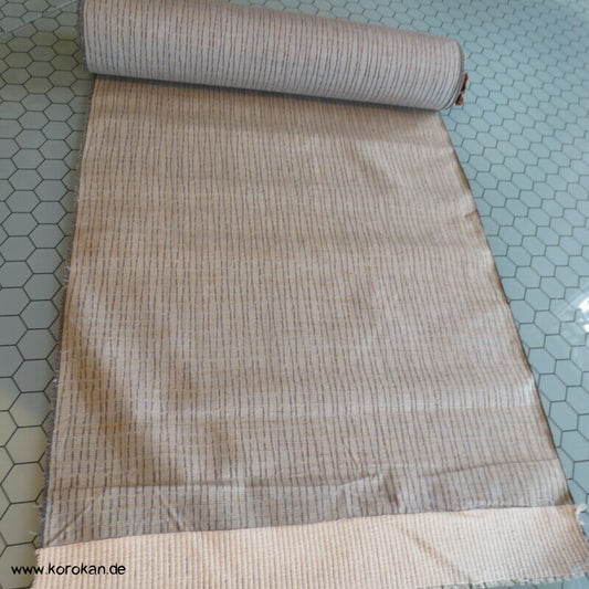 Tanmono Kimono Stoffrolle Tsumugi Seide Kasuri Tatewaku beige grau