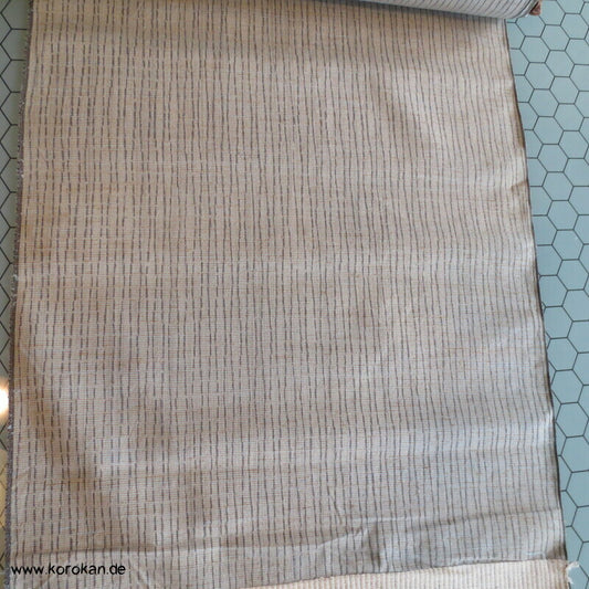 Tanmono Kimono Stoffrolle Tsumugi Seide Kasuri Tatewaku beige grau