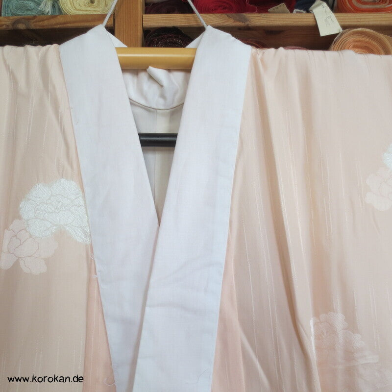 Shibori Elemente Päonien Seidendamast Juban Unterkimono