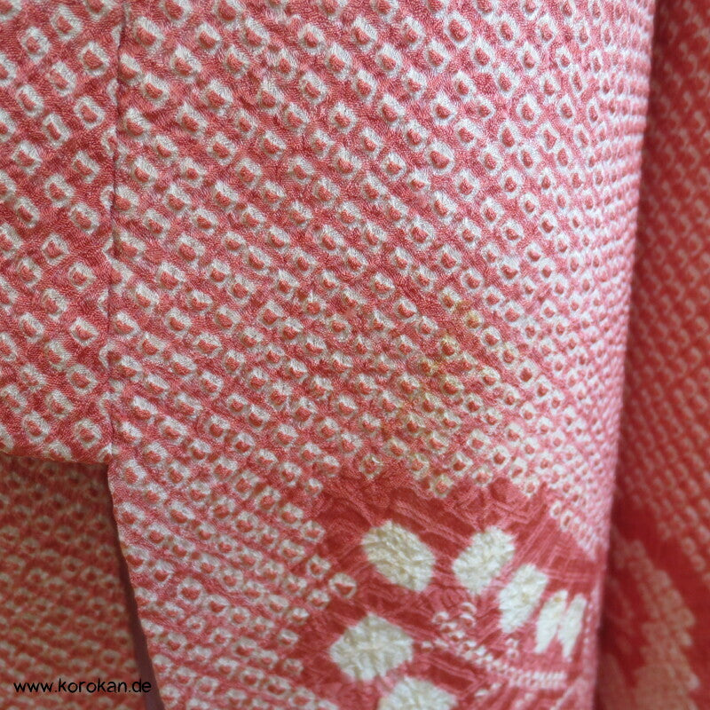 Homongi Seiden Kimono, Full Shibori Paulownia in altrosa