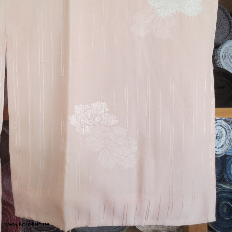 Shibori Elemente Päonien Seidendamast Juban Unterkimono