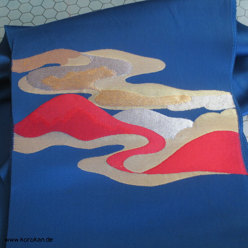 abstrakte Welle auf blau Nagoya Obi