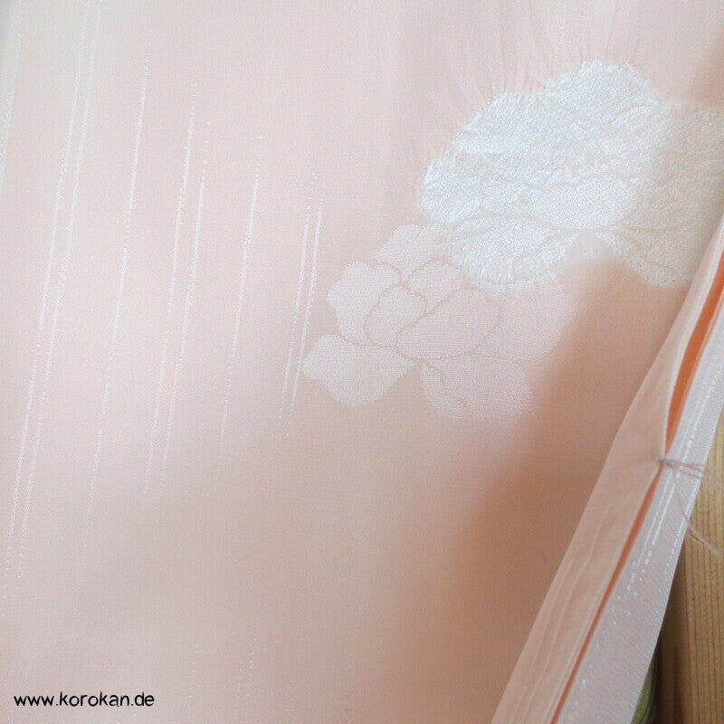 Shibori Elemente Päonien Seidendamast Juban Unterkimono