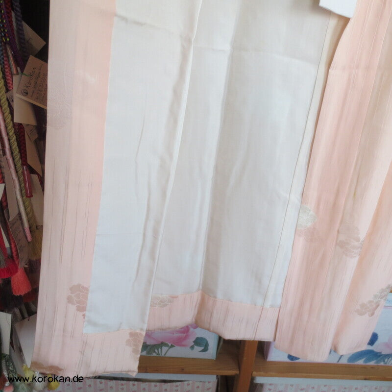 Shibori Elemente Päonien Seidendamast Juban Unterkimono