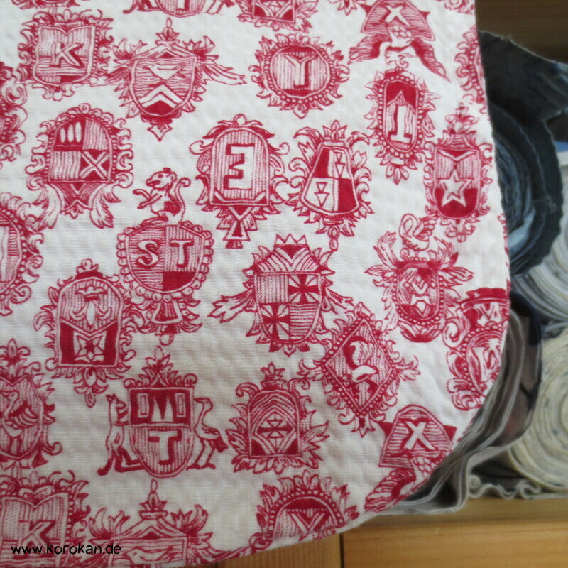 Nemaki Schlaf Kimono, Wappendruck rot