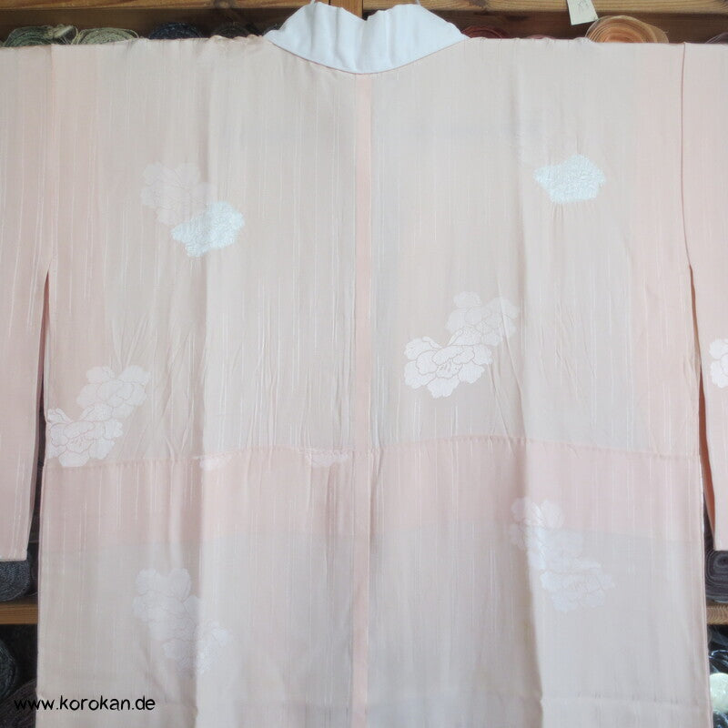 Shibori Elemente Päonien Seidendamast Juban Unterkimono
