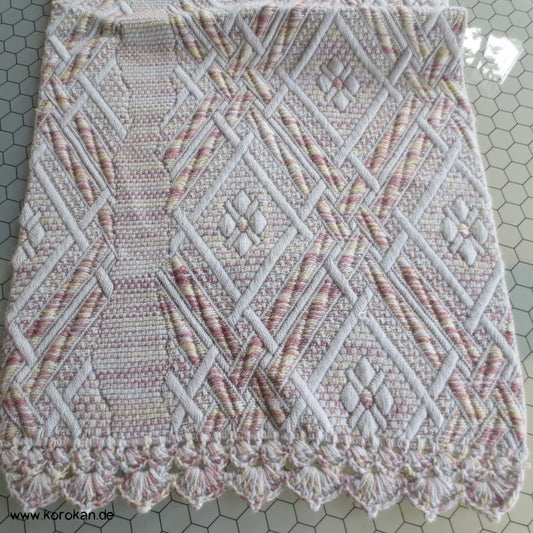 japanischer Kimono Schal aus feiner Wolle (?) mit Häkelei