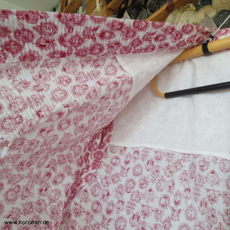 Nemaki Schlaf Kimono, Wappendruck rot