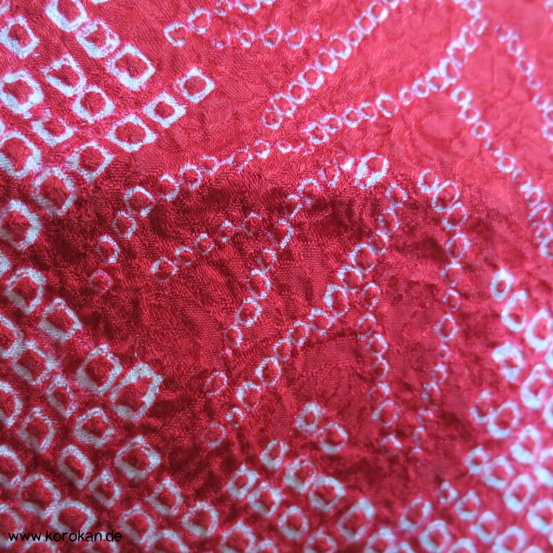 Full Shibori Bambuswedel Haori Kimono Jacke weiß - dunkelrot