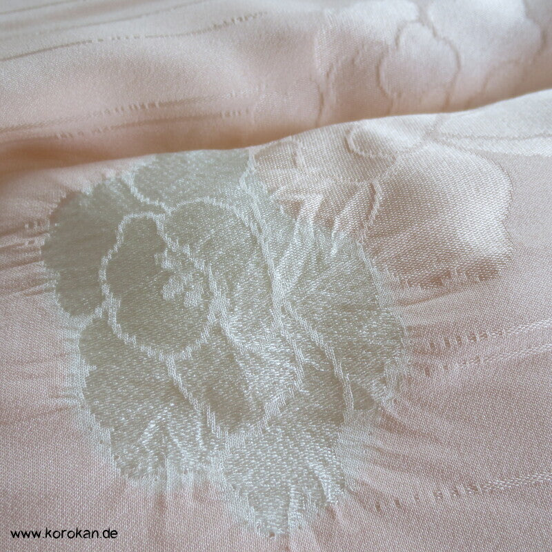 Shibori Elemente Päonien Seidendamast Juban Unterkimono