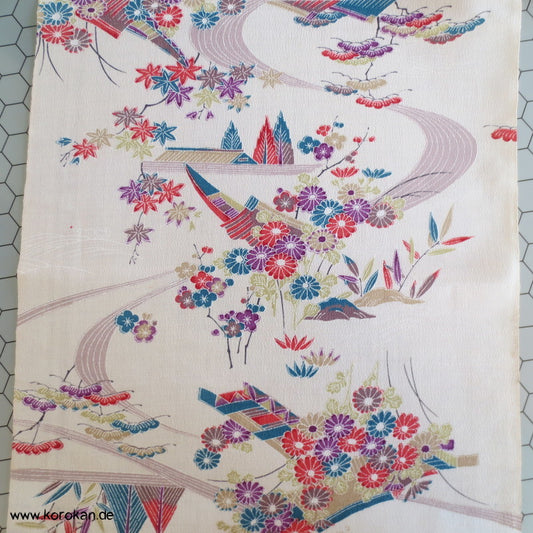 Blüten am Fluss Wolle Kimono Stoffrest