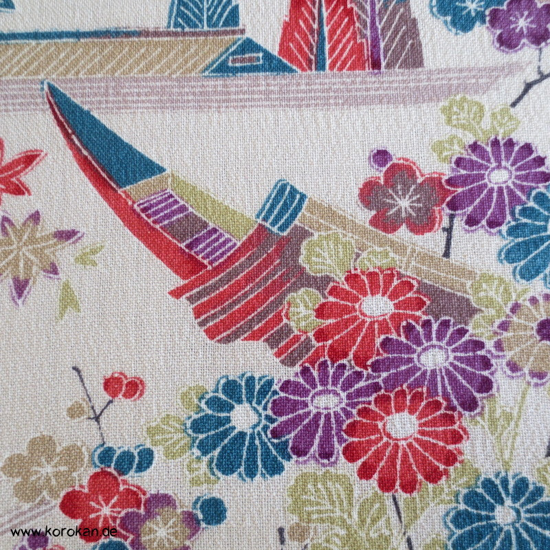 Blüten am Fluss Wolle Kimono Stoffrest