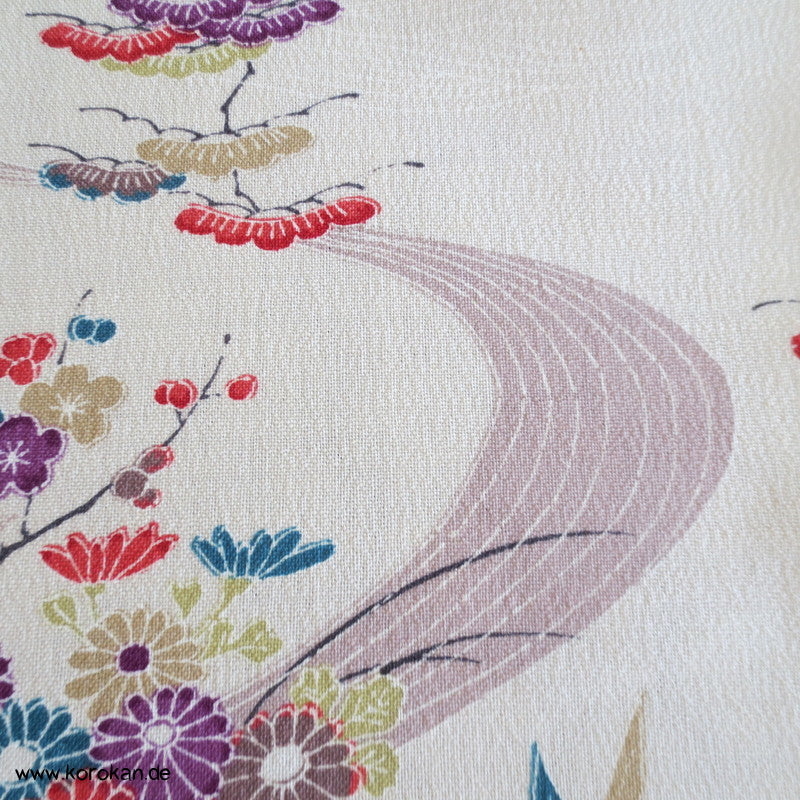Blüten am Fluss Wolle Kimono Stoffrest